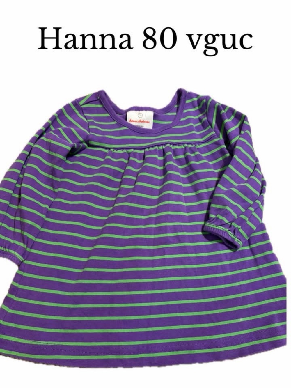 Hanna Andersson 80 purple green striped dress